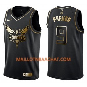 Maillot NBA Charlotte Hornets Tony Parker 9 Nike Noir Golden Edition Swingman - Homme